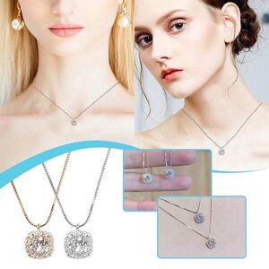 Radiant Crystal Necklace 14k over sterling silver/ or straight silver